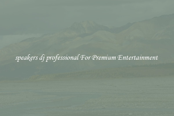 speakers dj professional For Premium Entertainment 