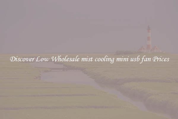 Discover Low Wholesale mist cooling mini usb fan Prices
