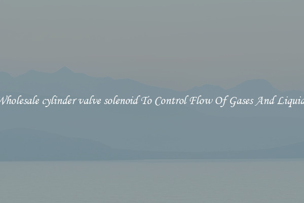 Wholesale cylinder valve solenoid To Control Flow Of Gases And Liquids