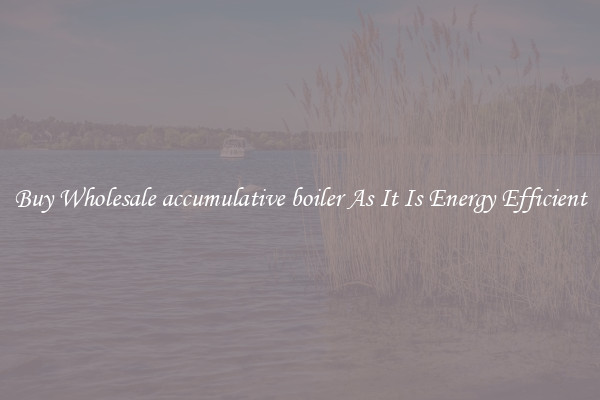 Buy Wholesale accumulative boiler As It Is Energy Efficient