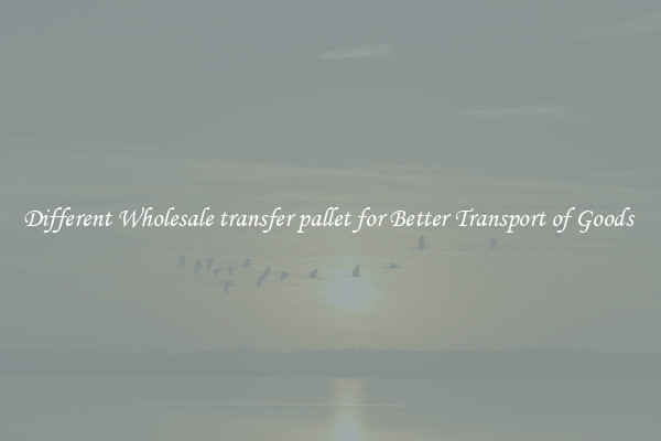 Different Wholesale transfer pallet for Better Transport of Goods 
