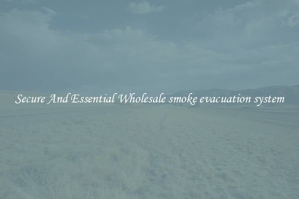Secure And Essential Wholesale smoke evacuation system